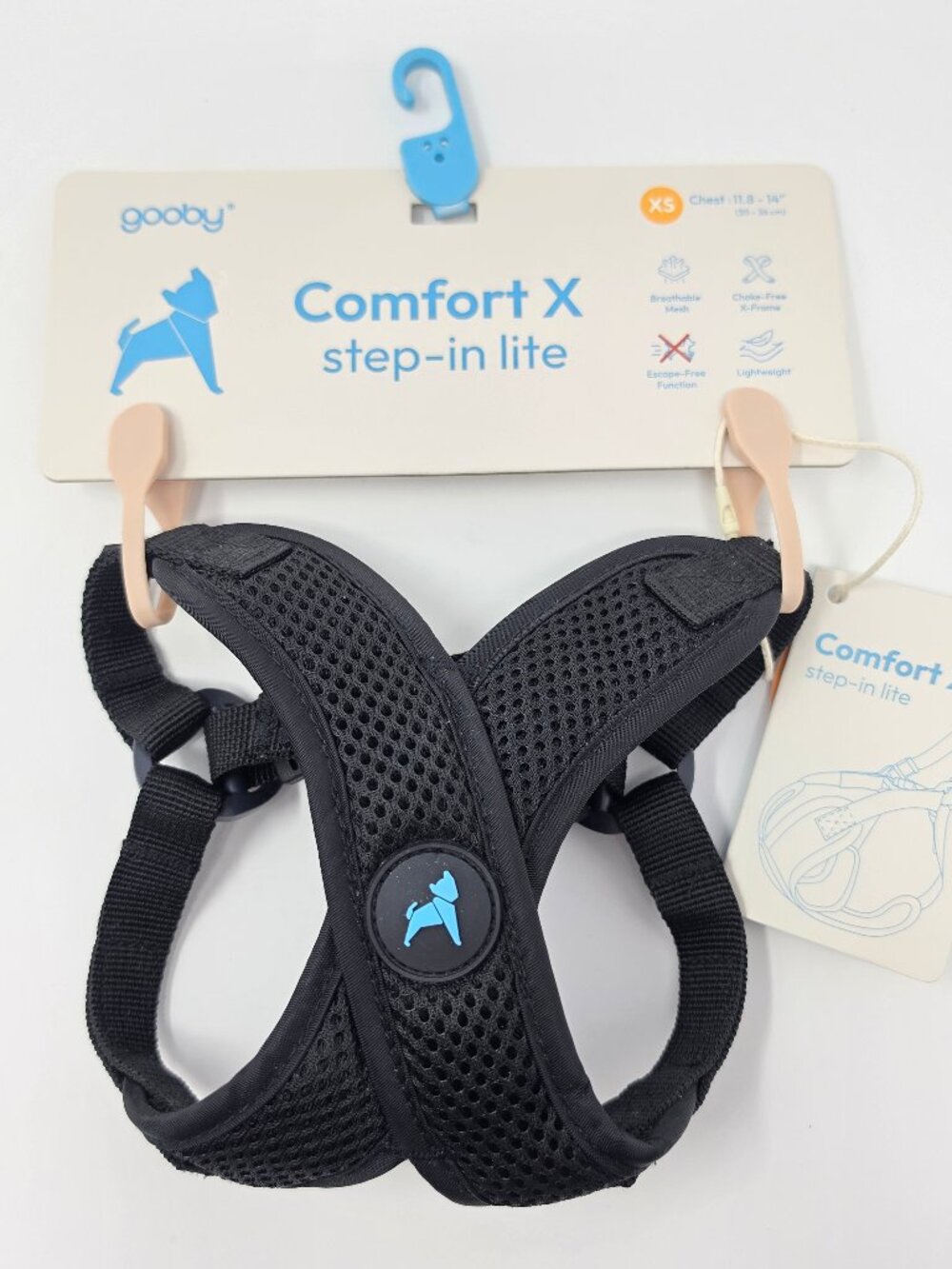 New Gooby Comfort X Step In Lite size XS 11.8-14" Easy Fit Mesh Harness Black